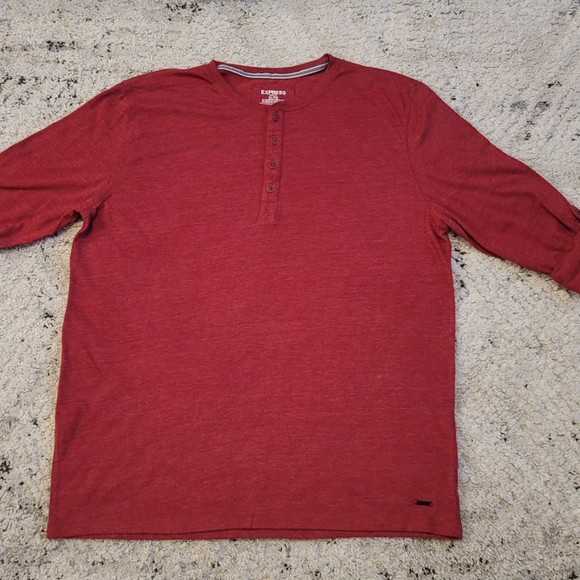 🆕️2 for 20🆕️Expess Mens Lightweight Cotton Henley Fitted Shirt Roll Up Sleeves - Picture 2 of 10